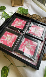 Load image into Gallery viewer, Chikankari Tray with Four Coasters - HONCO295534
