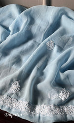 将图像加载到图库查看器中， Women&#39;s Lakhnavi Handcrafted Unstitched Faux-Georgette Chikankari Suit Material - HONC0263066
