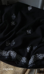 Load image into Gallery viewer, Women&#39;s Lakhnavi Handcrafted Unstitched Faux-Georgette Chikankari Suit Material - HONC0263366
