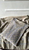Saziya Women's Lakhnavi Handcrafted Mul Chanderi Semi - stitched Chikankari Full Suit Material - HONC0321286