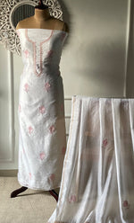 Load image into Gallery viewer, Women&#39;s Lakhnavi Handcrafted Chanderi Silk Unstitched Kurta And Dupatta Set - HONC0321968
