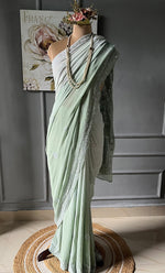 Load image into Gallery viewer, Women&#39;s Lakhnavi Handcrafted Pure Silk Georgette Chikankari - HONC0287581
