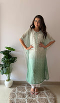 Pragya Women's Lucknowi Handcrafted Mul chanderi Chikankari Kaftan - HONC0487568