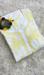 Load image into Gallery viewer, Women&#39;s Lucknowi Handcrafted Cotton Chikankari Kurti - HONC0159614