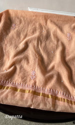 Load image into Gallery viewer, Women&#39;s Lakhnavi Handcrafted Unstitched  Mul Chanderi Chikankari Full Suit Material - HONC0301699
