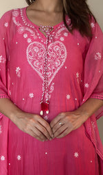 Women's Lucknowi Handcrafted Mul chanderi Chikankari Kaftan - HONC0361360 (Copy)