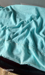 将图像加载到图库查看器中， Women&#39;s Lakhnavi Handcrafted Mul Chanderi Semi - Stitched Kurta And Dupatta Set - HONC0281966
