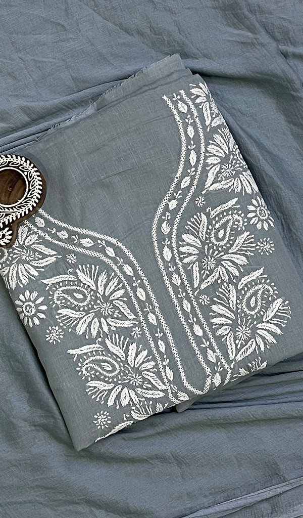 Women's Lakhnavi Handcrafted Cotton Chikankari Suit Materia- HONC157382