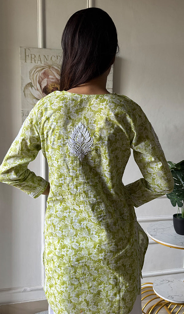 Women's Lakhnavi Handcrafted Cotton Chikankari Top - HONC0346959