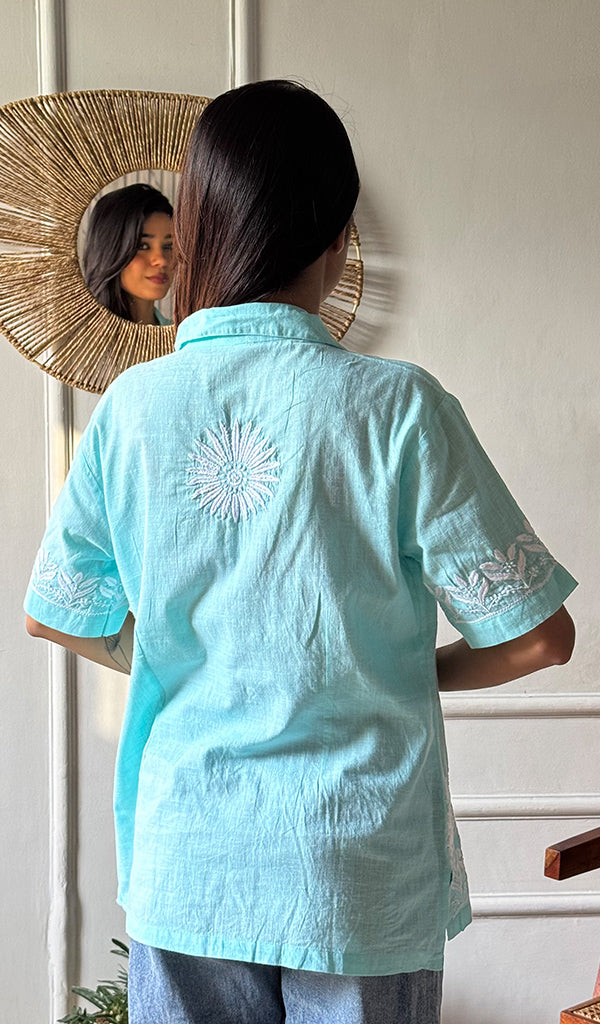 Arushi Women's Lakhnavi Handcrafted Cotton Chikankari Shirt - HONC0354142