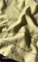 将图像加载到图库查看器中， Women&#39;s Lakhnavi Handcrafted Munga Silk Semi - Stitched Chikankari Kurta And Dupatta Set- HONC0270994

