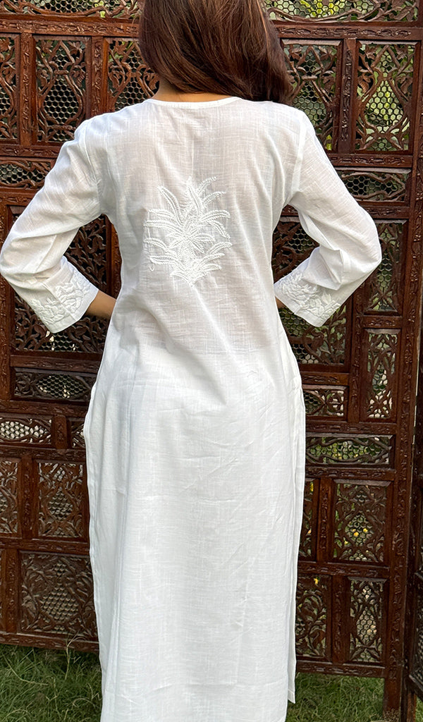 Women's Lucknowi Handcrafted Cotton Chikankari Kurti - HONC0217261