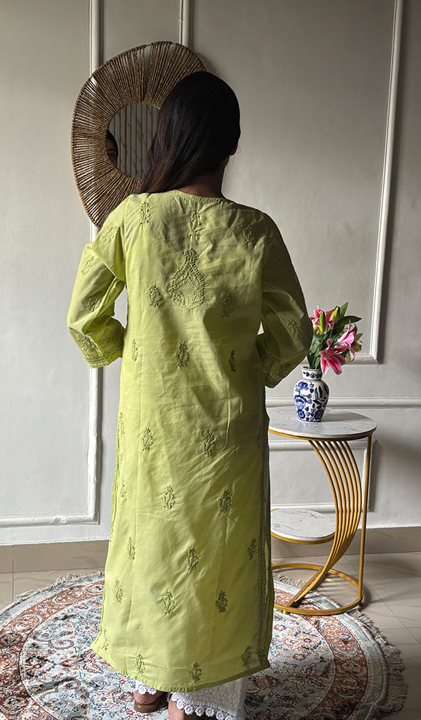 Shreea Women's Lakhnavi Handcrafted Cotton Chikankari Kurti - HONC0347165