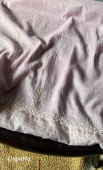 Load image into Gallery viewer, Women&#39;s Lakhnavi Handcrafted Mul Chanderi Unstitched Chikankari Full Suit Material - HONC0305158
