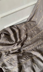 将图像加载到图库查看器中， Lucknowi Handcrafted Munga Silk Unstitched Chikankari Unisex Kurta Fabric - HONC0331674