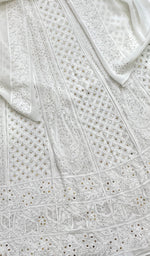 将图像加载到图库查看器中， Women&#39;s Lucknowi Handcrafted Viscose Georgette Chikankari Anarkali Dupatta Set- HONC0201629
