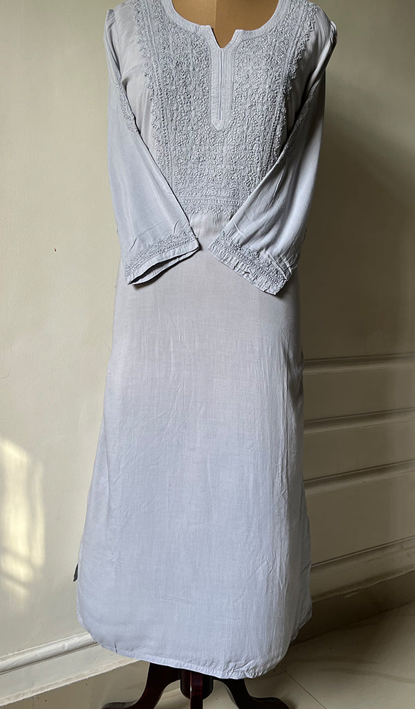 Women's Lucknowi Handcrafted Modal Cotton Chikankari Kurti - HONC0229158