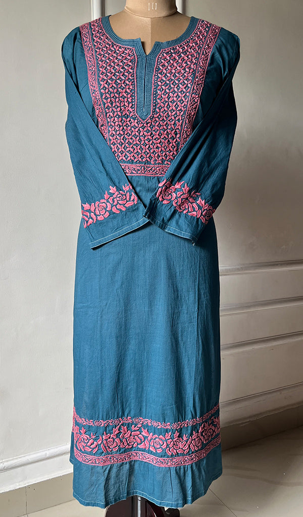 Women's Lucknowi Handcrafted Cotton Chikankari Kurti - HONC0298715