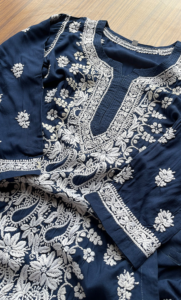 Women's Lucknowi Handcrafted Cotton Chikankari Kurti - HONC0298710