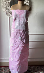 Load image into Gallery viewer, Shumaira Women's Lakhnavi Handcrafted Cotton Chikankari Unstitched Kurti Fabric - HONC0326380