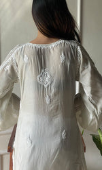 Load image into Gallery viewer, Women&#39;s Lucknowi Handcrafted Muslin Chikankari Kurti - HONC0292556
