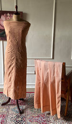 Load image into Gallery viewer, Women's Lakhnavi Handcrafted Cotton Unstitched Kurta And Dupatta Set - HONC0362874