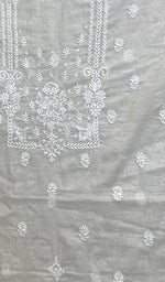 将图像加载到图库查看器中， Women&#39;s Lakhnavi Handcrafted Chanderi Silk Chikankari Unstitched Kurti Fabric - HONC0198233
