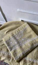Load image into Gallery viewer, Women's Lakhnavi Handcrafted Mul Chanderi UnStitched Kurta And Dupatta Set - HONC0343238