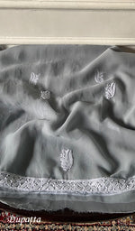 Load image into Gallery viewer, Women's Lucknowi Handcrafted Faux-Georgette Unstitched Chikankari Suit Material - HONC0348787