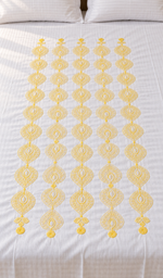Lakhnavi Handcrafted Cotton Chikankari Bedsheet Set - HONC0394523