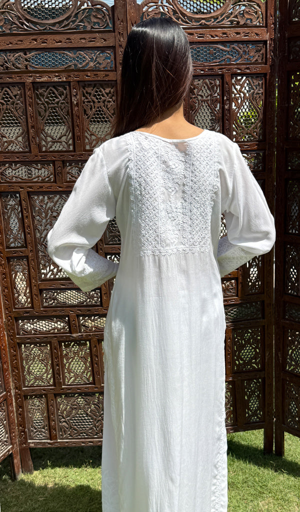 Women's Lucknowi Handcrafted Modal Cotton Chikankari Kurti - HONC0277734