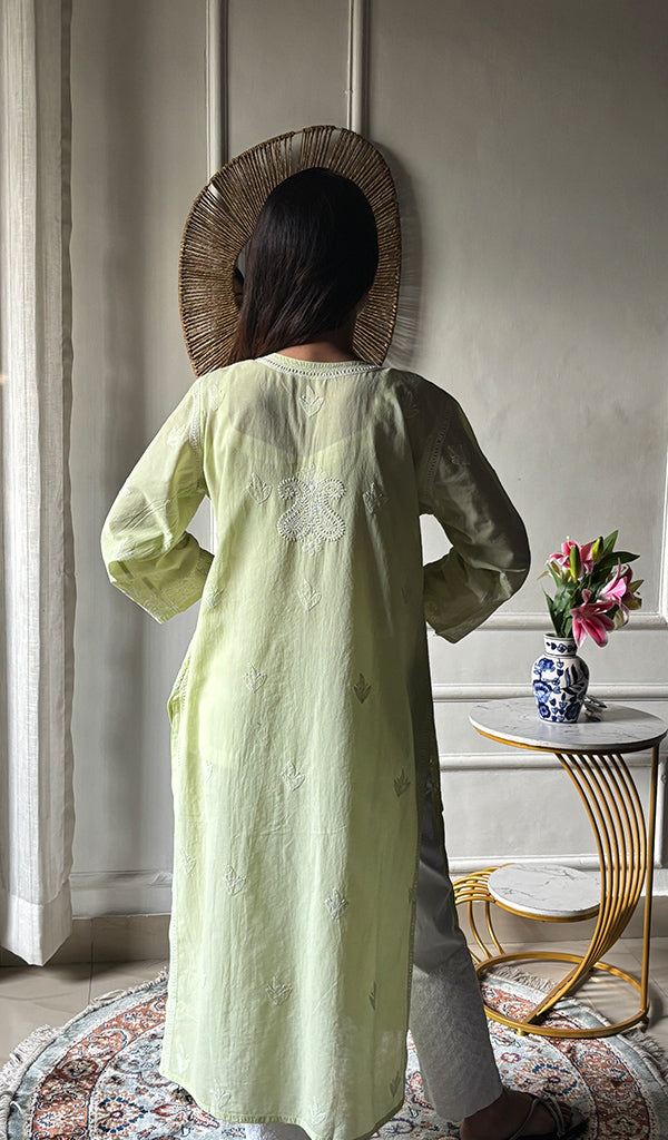 Women's Lakhnavi Handcrafted Cotton Chikankari Kurti - HONC0352380