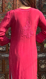 Load image into Gallery viewer, Asma Women&#39;s Lakhnavi Handcrafted Crepe Chikankari Kurti - HONC0218273
