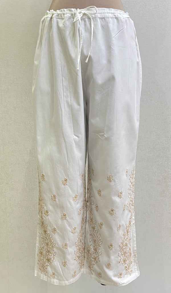 Women's Lakhnavi Handcrafted Cotton Chikankari Palazzo - HONC0155700