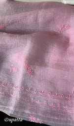 Load image into Gallery viewer, Women&#39;s Lakhnavi Handcrafted Pure Organza Chikankari Unstitched Kurta And Dupatta Set- HONC0267059
