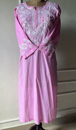 将图像加载到图库查看器中， Women&#39;s Lucknowi Handcrafted Cotton Chikankari Kurti - HONC0301014
