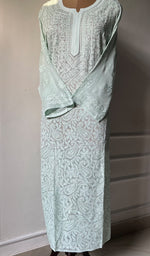Load image into Gallery viewer, Women&#39;s Lakhnavi Handcrafted Viscose Georgette Chikankari Kurti- HONC0276111
