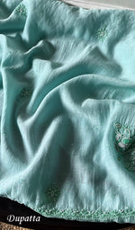 将图像加载到图库查看器中， Women&#39;s Lakhnavi Handcrafted Mul Chanderi Unstitched Kurta And Dupatta Set - HONC0282824
