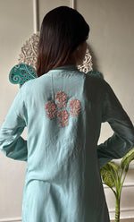 将图像加载到图库查看器中， Women&#39;s Lakhnavi Handcrafted Cotton Chikankari Top - HONC0315254
