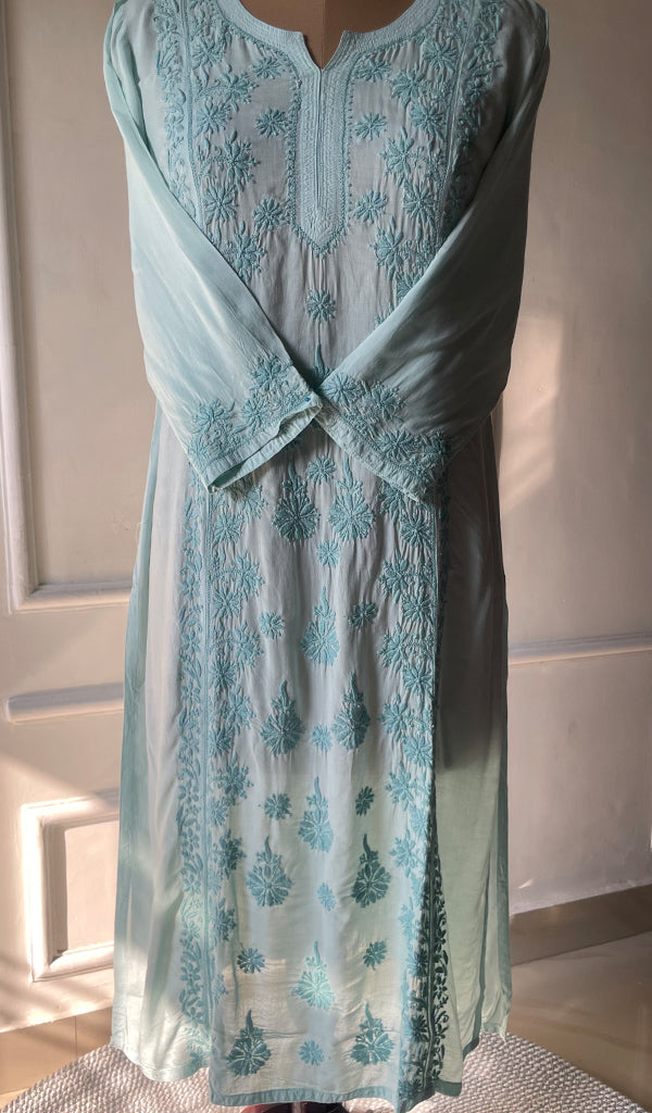 Women's Lucknowi Handcrafted Muslin Chikankari Kurti - HONC0301045