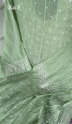 Load image into Gallery viewer, Women's Lakhnavi Handcrafted Mul Chanderi Semi - Stitched Kurta And Dupatta Set - HONC0348596