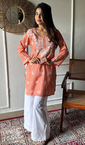 Sezuka Women's Lakhnavi Handcrafted Cotton Chikankari Top - HONC0350779