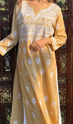 将图像加载到图库查看器中， Women&#39;s Lucknowi Handcrafted Cotton Chikankari Kurti - HONC0231790
