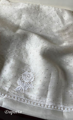 Load image into Gallery viewer, Afeera Women&#39;s Lakhnavi Handcrafted Pure Organza Chikankari Unstitched Kurta And Dupatta Set- HONC0302221
