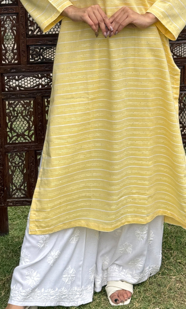 Women's Lucknowi Handcrafted Modal Cotton Chikankari Palazzo - HONC0191320