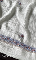 Load image into Gallery viewer, Women&#39;s Lakhnavi Handcrafted Mul Chanderi Semi - Stitched Kurta And Dupatta Set - HONC0314230
