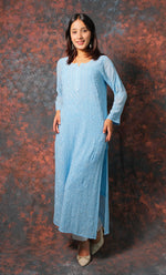 Load image into Gallery viewer, Fareeha Women&#39;s Lakhnavi Handcrafted Viscose Georgette Chikankari Kurti - HONC0318837
