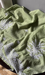 将图像加载到图库查看器中， Women&#39;s Lucknowi Handcrafted Kota Cotton Chikankari Unstitched Kurta And Dupatta Set - HONC0312640
