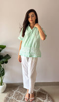 Arushi Women's Lakhnavi Handcrafted Relax fit Cotton Chikankari Top - HONC0354116