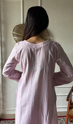 Load image into Gallery viewer, Women's Lakhnavi Handcrafted Cotton Chikankari Kurti - HONC0335262